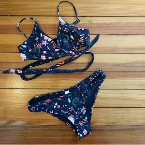 Wrap Top Floral Bikini